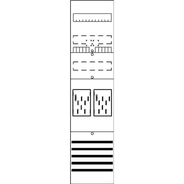 BF17B2 Meter panel, Field width: 1, Rows: 0, 1050 mm x 250 mm x 160 mm, IP2XC image 24