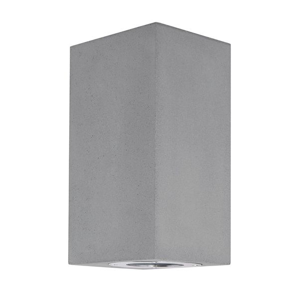 Gray Concrete Glass Diffuser LED GU10 2x7 Watt IP65 100-240 Volt Bulb Excluded Light Up & Down L: 8.6 W: 10 H: 18 cm image 1