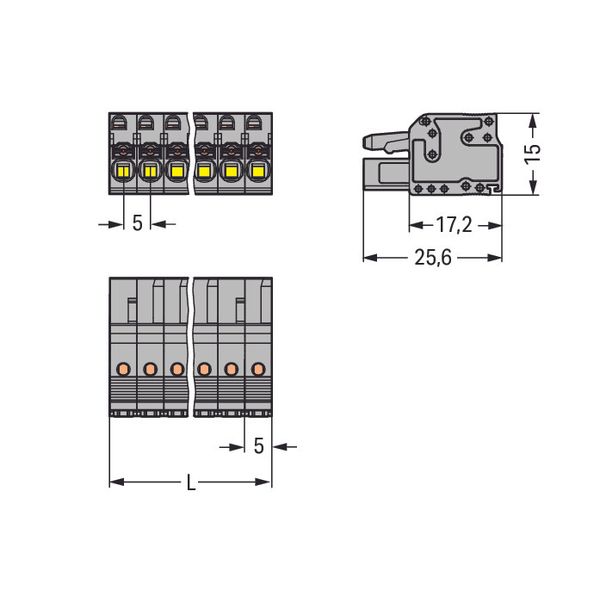 2231-105/102-000 1-conductor female connector; push-button; Push-in CAGE CLAMP® image 2