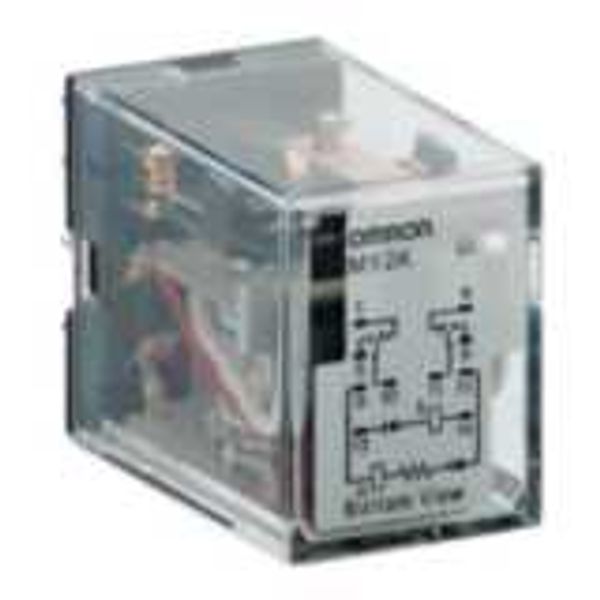Latching relay, plug-in, 14-pin, DPDT, 3 A, LED indicator image 1