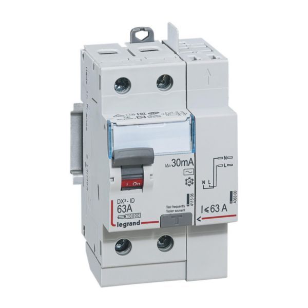 092897 Bipolar differential switch - 2P - type AC 30mA high inlet/high outflow 63A image 1