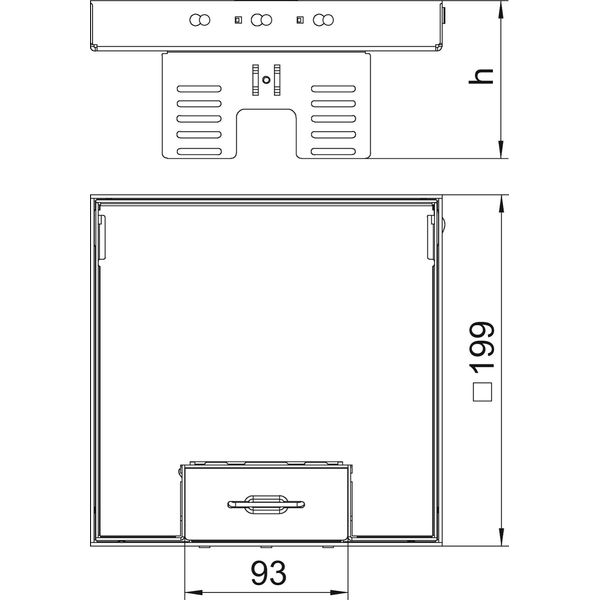 RKSN2 UZD3 4VS25 Square cassette with cord outlet 200x200mm image 2