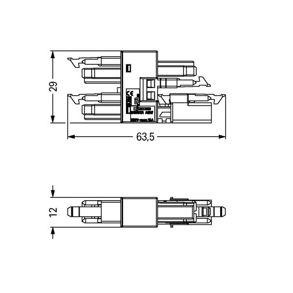 3-way distribution connector 2-pole Cod. I blue image 4