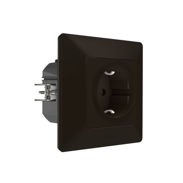 IN WALL CONNECTED POWER OUTLET SCHUKO STD AUTO TERM 16A VLIFE MAT BLACK image 2