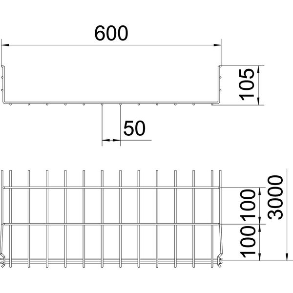 GRM 105 600 G Mesh cable tray GRM  105x600x3000 image 2