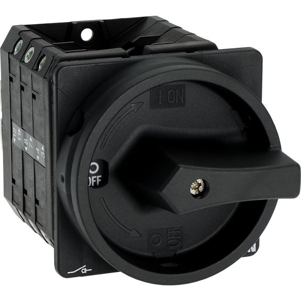 Main switch, T5B, 63 A, flush mounting, 3 contact unit(s), 6 pole, STOP function, With black rotary handle and locking ring, Lockable in the 0 (Off) p image 22