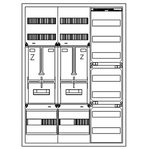 Z„hlerverteiler 2xZF, H=1100 B=800 T=210mm, 1xVF image 1