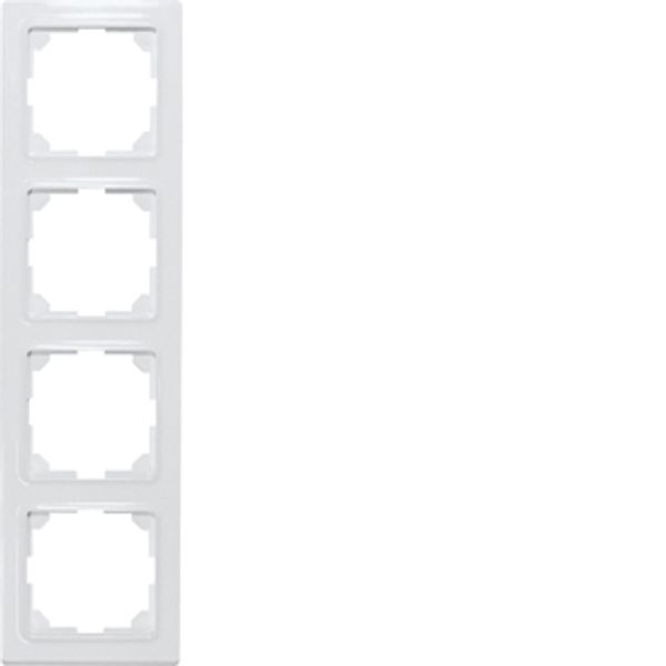 4-way universal frames in E-Design55, pure white glossy image 1