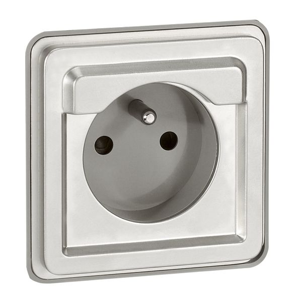 Socket outlet Soliroc - French - 2P + E - automatic terminals no cover - IP 20 image 1