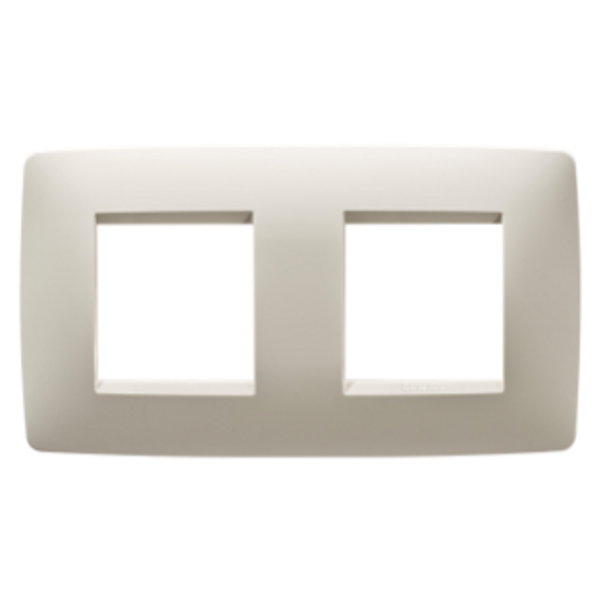 ONE INTERNATIONAL PLATE - IN TECHNOPOLYMER - 2+2 MODULES HORIZONTAL - IVORY - CHORUSMART image 1