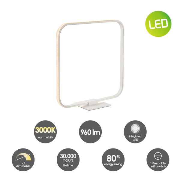 LED quad table lamp ↕ 35,8 cm white image 2