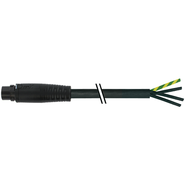 MQ15 male 0° with cable PUR 4x2.5 bk UL/CSA+drag ch. 10m image 1