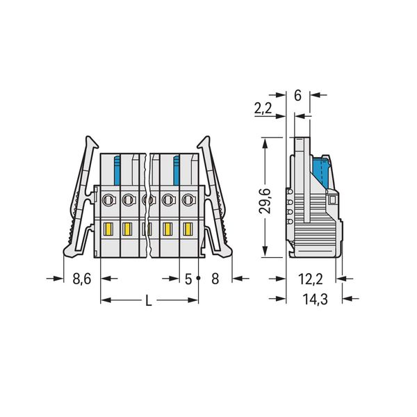 1-conductor female connector CAGE CLAMP® 2.5 mm² light gray image 2