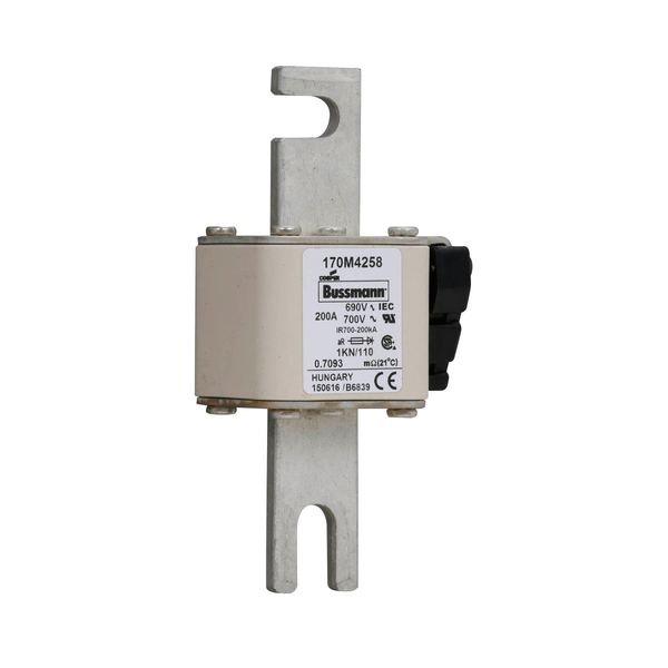 Fuse-link, high speed, 200 A, AC 690 V, DIN 1, 53 x 69 x 138 mm, aR, DIN, IEC, single indicator image 12