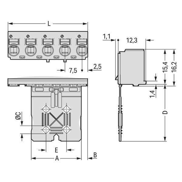 1-conductor female connector push-button Push-in CAGE CLAMP® light gra image 5