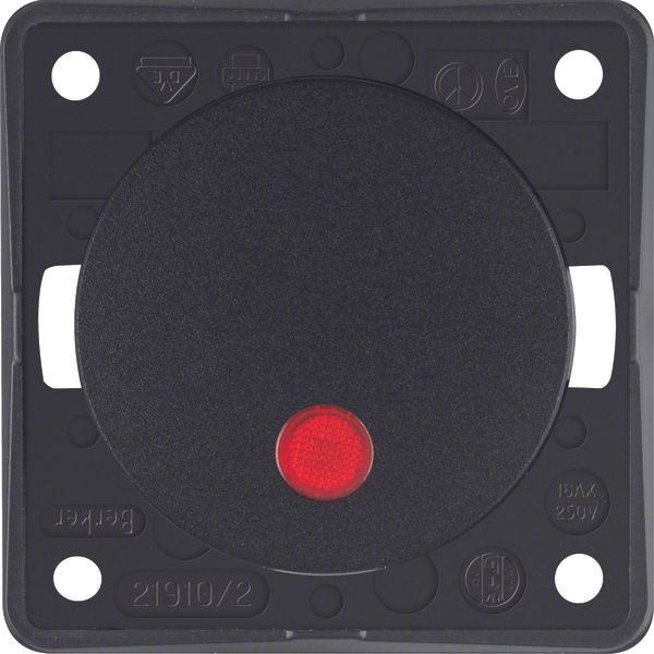 Ctrl on/off switch 2p impr "0", red lens, Integro - Design Flow/Pure,  image 1