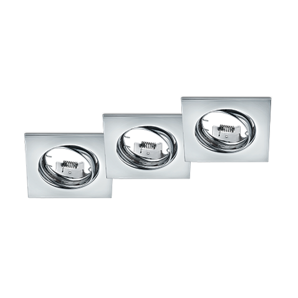 Jura recessed spotlight GU10 chrome 3-pack square image 1