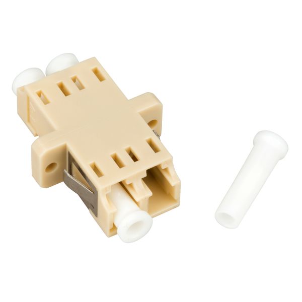 FO Coupler LC-Duplex,Plastic,Multimode,zirc,flange,beige,ECO image 2