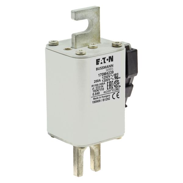 Fuse-link, high speed, 200 A, AC 1250 V, size 1, 53 x 69 x 138 mm, aR, DIN, IEC, single indicator image 12