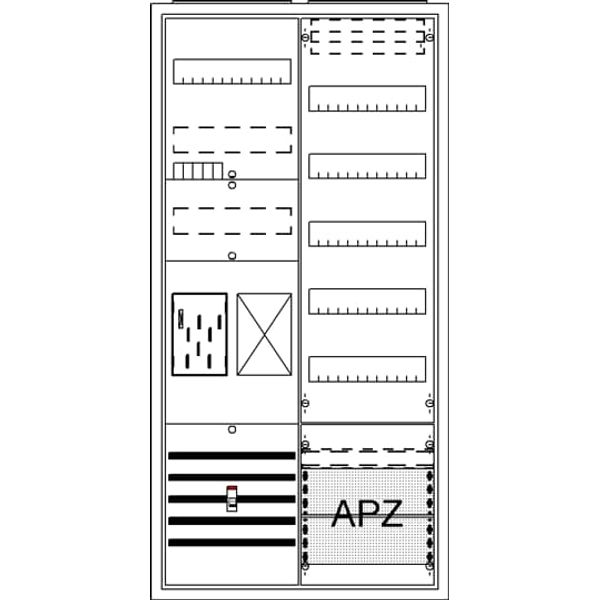BA27CB Meter board, Field width: 2, Rows: 57, 1100 mm x 550 mm x 215 mm, Isolated (Class II), IP31 image 17