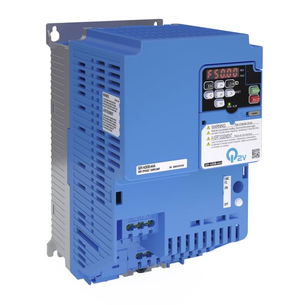 Inverter Q2V, 400 V, ND: 44.0 A / 22.0 kW, HD: 39.0 A / 18.5 kW, IP20, image 2