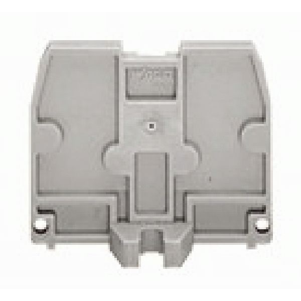 End plate with fixing flange M4 2.5 mm thick light gray image 3