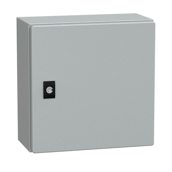 Spacial CRN plain door with mount.plate. H300xW300xD150 IP66 IK10 RAL7035.. image 1
