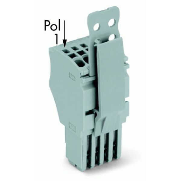 1-conductor female connector Push-in CAGE CLAMP® 1.5 mm² gray image 1