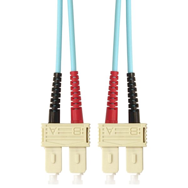 FO Patchcord Duplex SC/SC, 50/125æm OM3, LS0H-3, aqua, 10.0m image 1