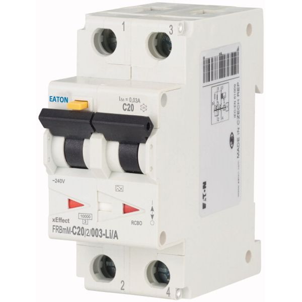 RCD/MCB combination, 20 A, 30 mA, MCB trip characteristic: C, 2p, RCD trip characteristic: LIA image 3