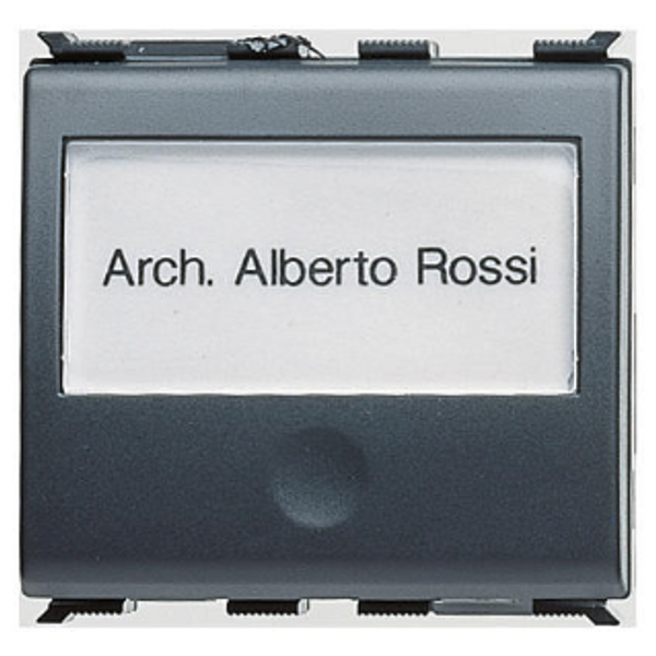PUSH-BUTTON WITH BACKLIT NAME PLATE 250V ac - 1P NO 10A ILLUMINABLE - 2 MODULES - PLAYBUS image 1