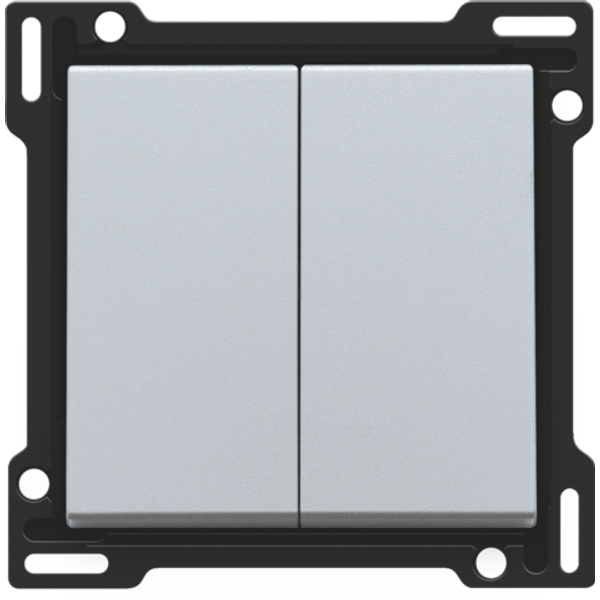 Finishing set for two-circuit switch, two-way switch + N.O. push butto image 1