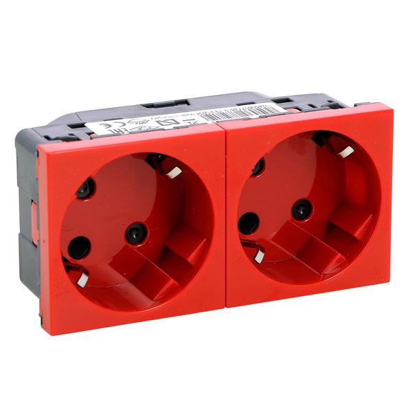 Multi-support multiple socket Mosaic - 2 x 2P+E automatic term. - tamperproof image 2