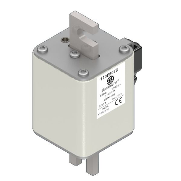 Fuse-link, high speed, 250 A, DC 750 V, size 2, 59 x 77 x 130 mm, gR, IEC, with indicator, flush mounting image 2