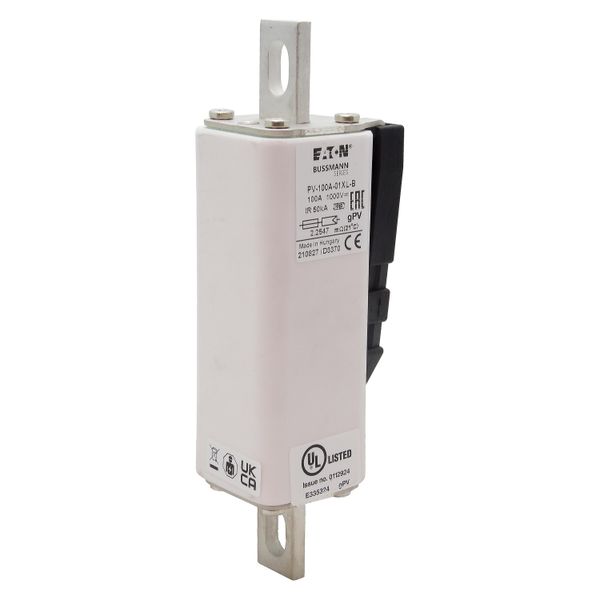 Fuse-link, high speed, 100 A, DC 1000 V, 01XL, gPV, UL, IEC, bolt-in image 10