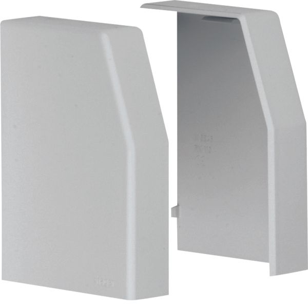 endcap pair overlapping for spreader box trunking 110x80mm light grey image 1