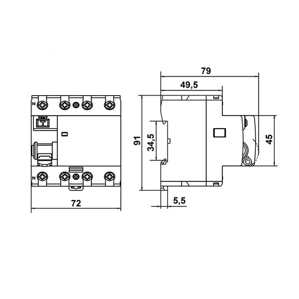 Residual Current Circuit Breaker 10kA, 40A, 4-pole, 30mA, B image 12