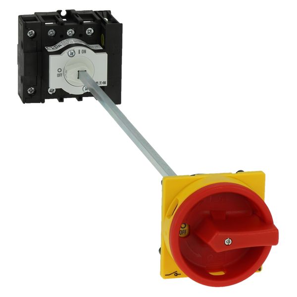 Main switch, P1, 40 A, rear mounting, 3 pole + N, 1 N/O, 1 N/C, Emergency switching off function, Lockable in the 0 (Off) position, With metal shaft f image 14