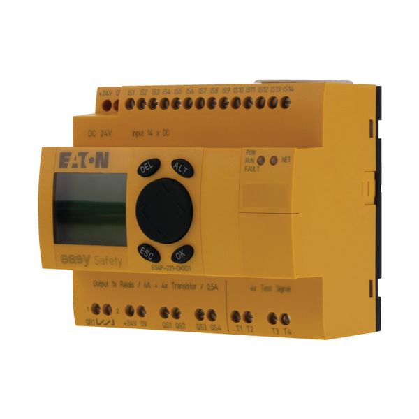 Safety relay, 24 V DC, 14DI, 4DO-Trans, 1DO relay, display, easyNet image 11
