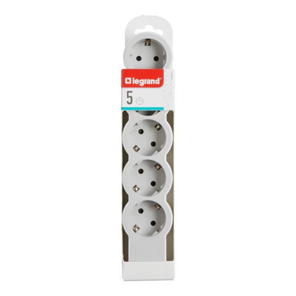 MOES STD SCH 5X2P+E WITHOUT CABLE WHITE/GREY image 3