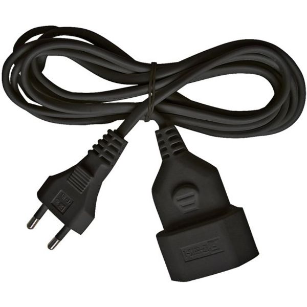Plastic extension cable 3m black H03VVH2-F 2x0,75 image 1