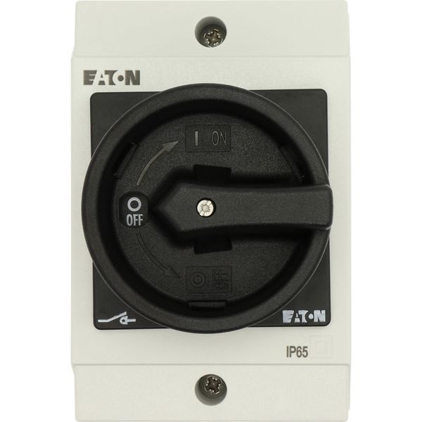 Main switch, T0, 20 A, surface mounting, 3 contact unit(s), 3 pole + N, 1 N/O, 1 N/C, STOP function, With black rotary handle and locking ring, Lockab image 21