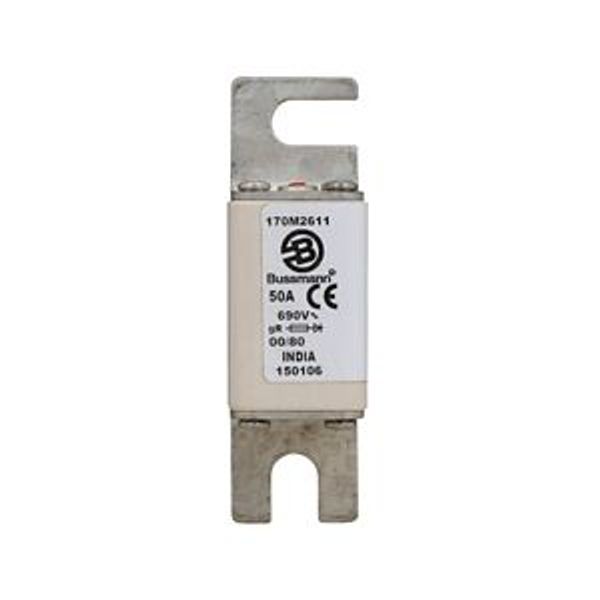 Fuse-link, high speed, 50 A, AC 690 V, DIN 00, 30 x 51 x 100 mm, gR, DIN, IEC, single indicator image 5