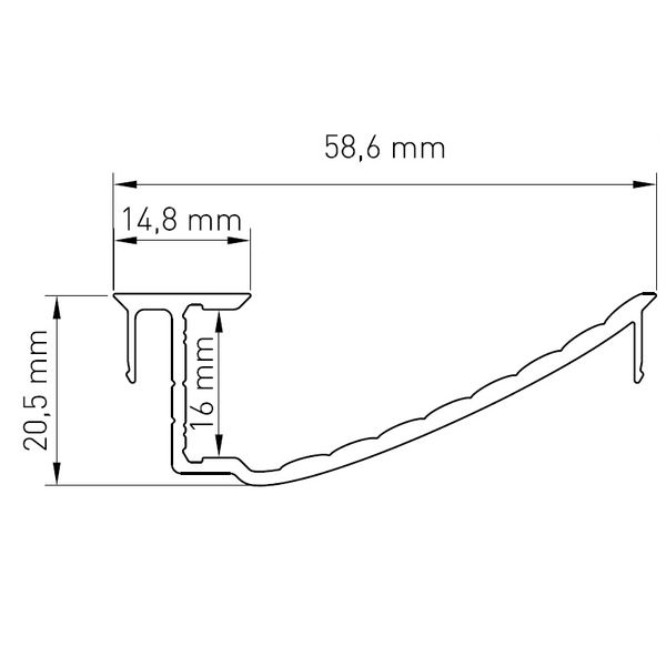 Aluminium profile SLW rippled L-2000mm W-58,6mm H-20,5mm image 4