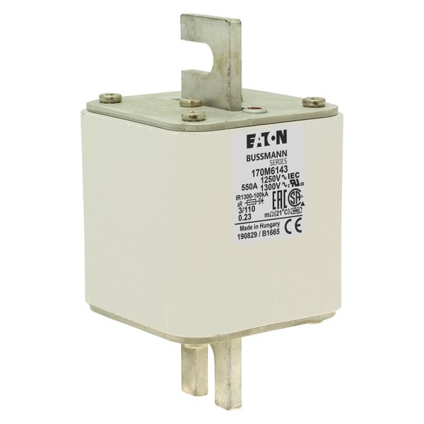 Fuse-link, high speed, 2200 A, AC 550 V, size 3, 91 x 76 x 52 mm, aR, IEC, single indicator image 9