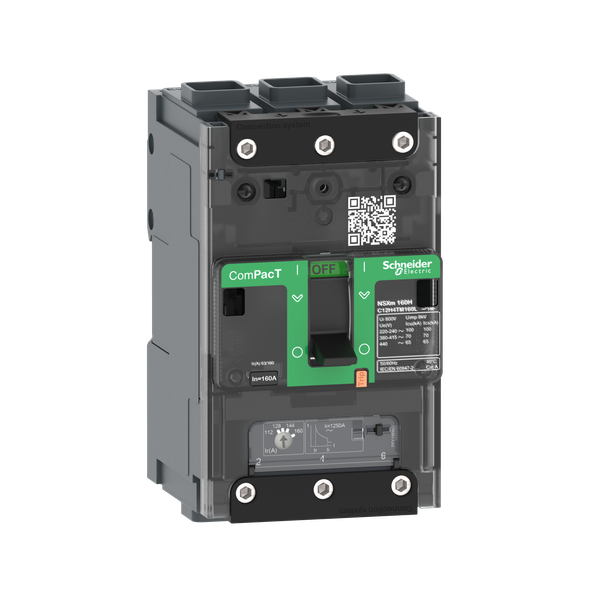 Circuit breaker, ComPacT NSXm 100E, 16kA/415VAC, 3 poles, TMD trip unit 40A, EverLink lugs image 5