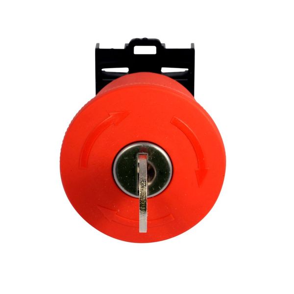 Emergency stop/emergency switching off pushbutton, RMQ-Titan, Palm-tree shape, 45 mm, Non-illuminated, Key-release, Red, yellow, RAL 3000, Not suitabl image 3
