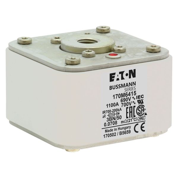 Fuse-link, high speed, 1100 A, AC 690 V, size 3, aR, IEC, UL, single indicator image 23