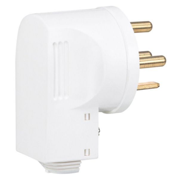 20A male power plug - cable exit from below - 4 pins - white image 1