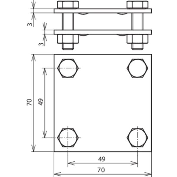 Cross unit St/tZn f. Fl 30-40/30-40mm without intermediate plate image 2